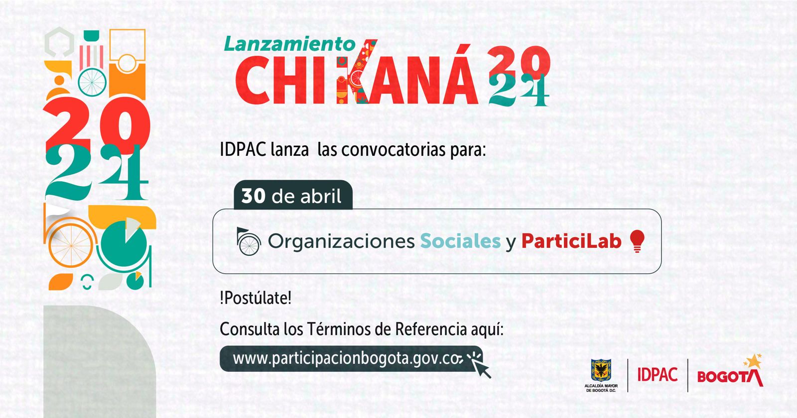 convocatorias para Organizaciones Sociales y ParticiLab en Chikaná 2024