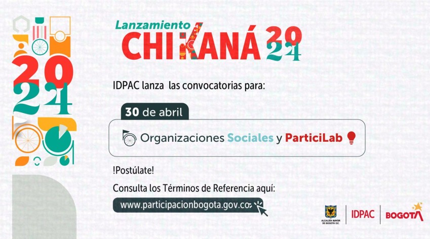 convocatorias para Organizaciones Sociales y ParticiLab en Chikaná 2024