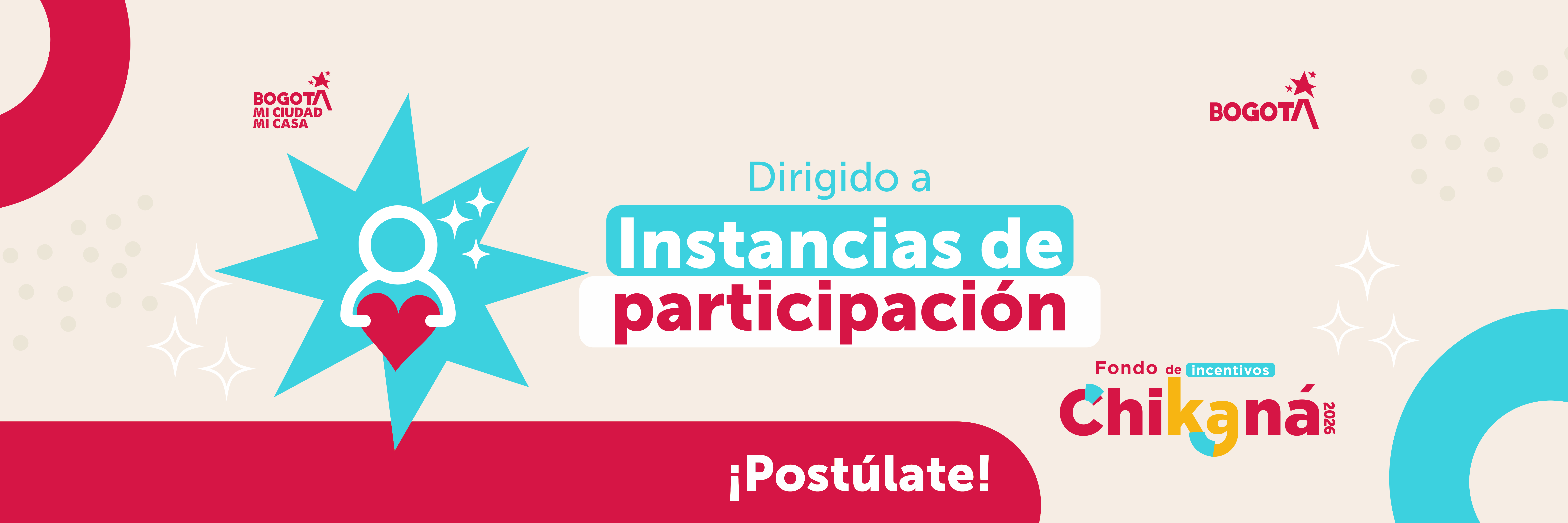 Banner del Fondo de Incentivos Chikaná 2026 del IDPAC dirigido a instancias de participación, con llamado a postularse.