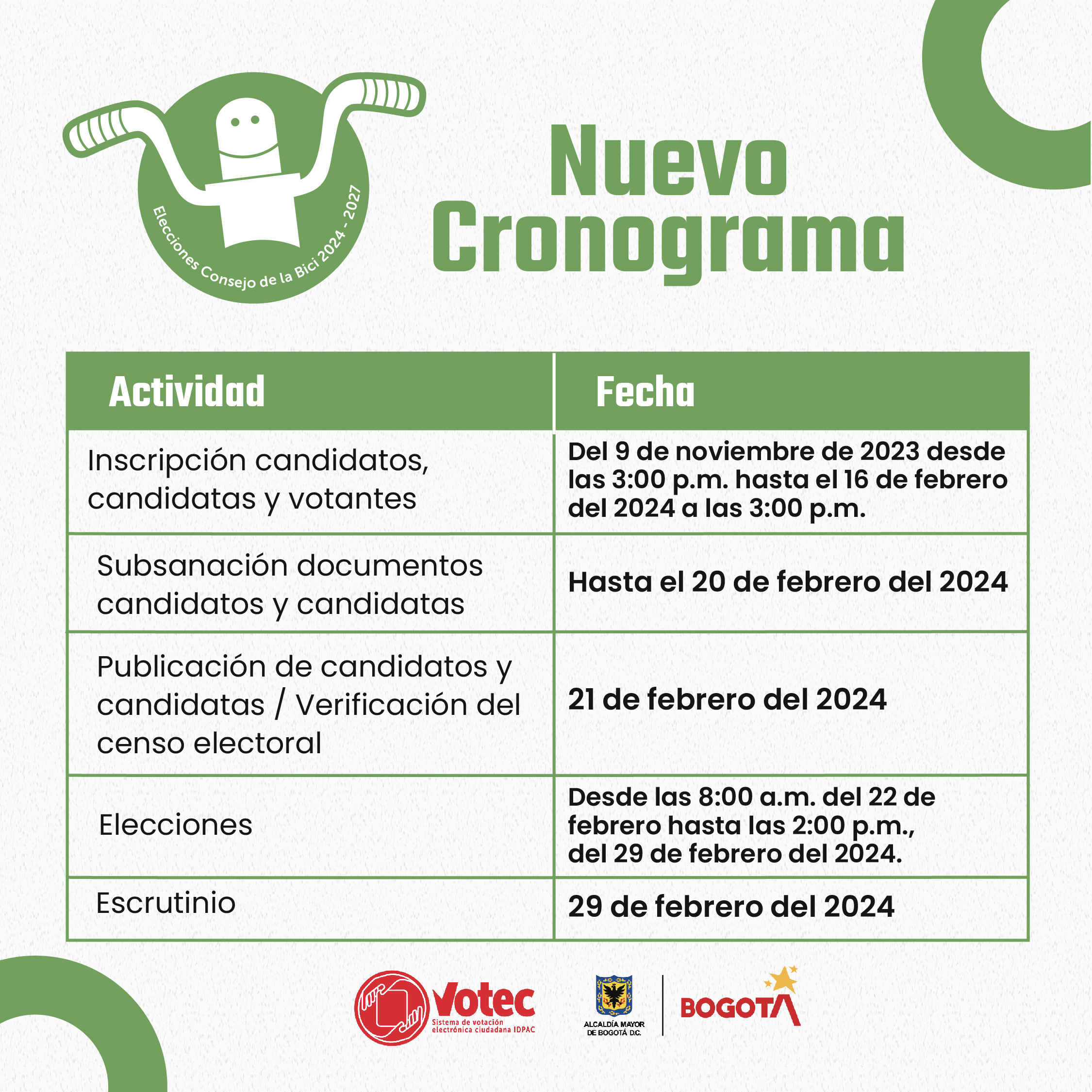 Cronograma-Elecciones Consejo de la Bici 2024