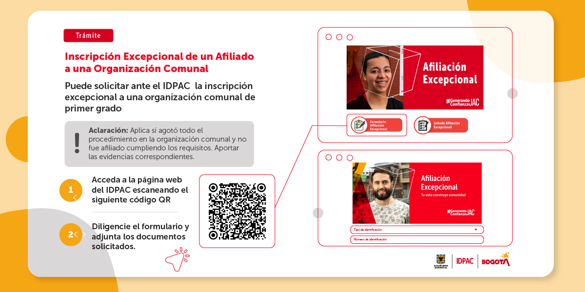 ¿CÓMO REALIZAR LA INSCRIPCIÓN EXCEPCIONAL DE UN AFILIADO A UNA ORGANIZACIÓN COMUNAL?