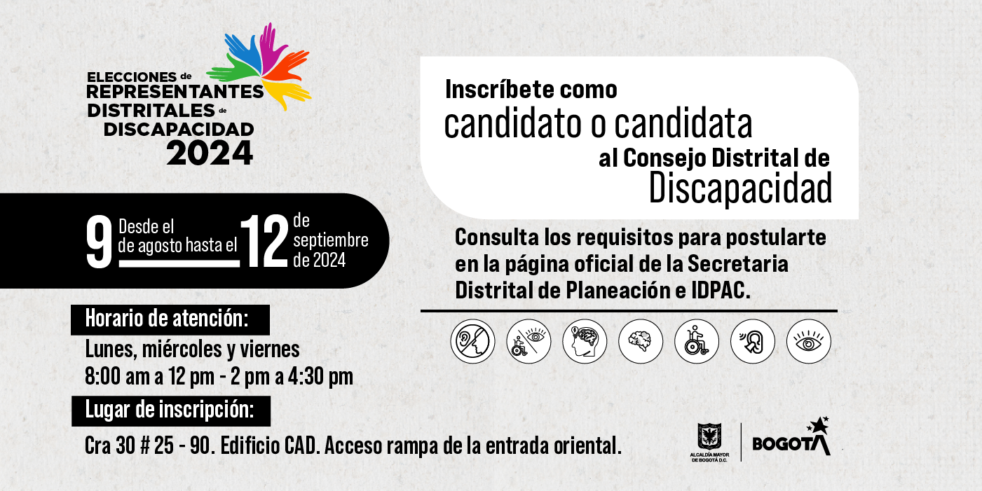 elección de representantes al Consejo Distrital de Discapacidad 2024