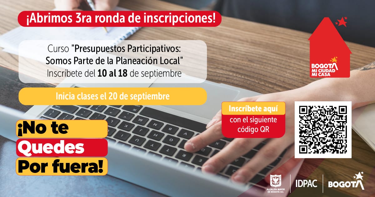 tercera ronda de inscripciones para el curso Presupuestos Participativos
