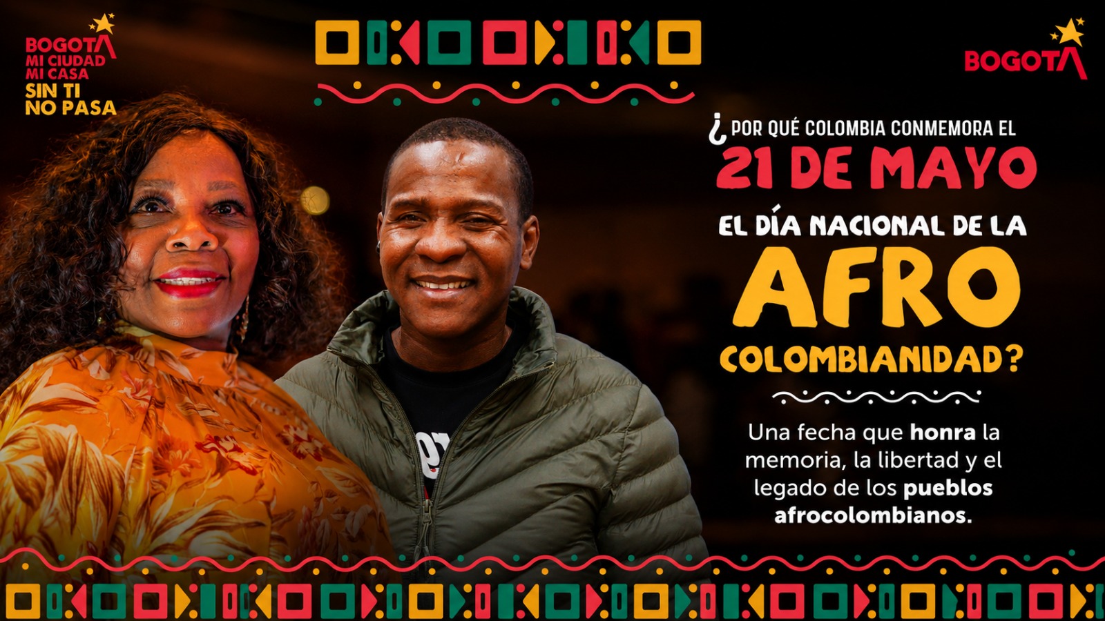 Conoce por qué Colombia conmemora el 21 de mayo el Día Nacional de la Afrocolombianidad, una fecha para honrar la memoria, la libertad y el legado de los pueblos afrocolombianos. 5. Texto alternativo ALT