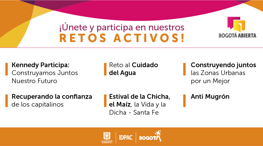 Visita nuestra página "Participa" y responde el reto de tu interés.