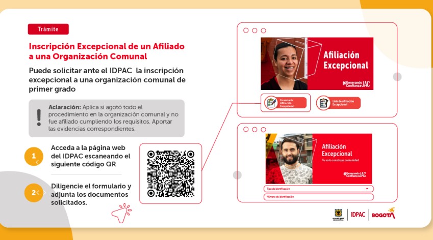 ¿CÓMO REALIZAR LA INSCRIPCIÓN EXCEPCIONAL DE UN AFILIADO A UNA ORGANIZACIÓN COMUNAL?