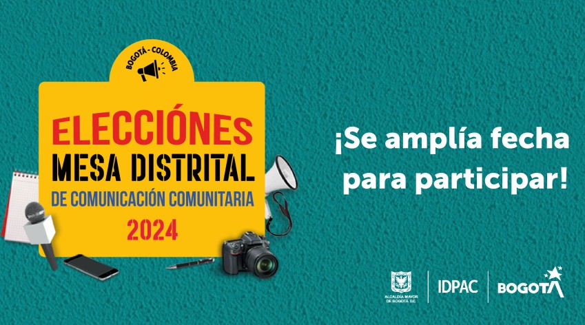 banner informativo amplió convocatoria para elección de la Mesa Distrital de Comunicación Comunitaria