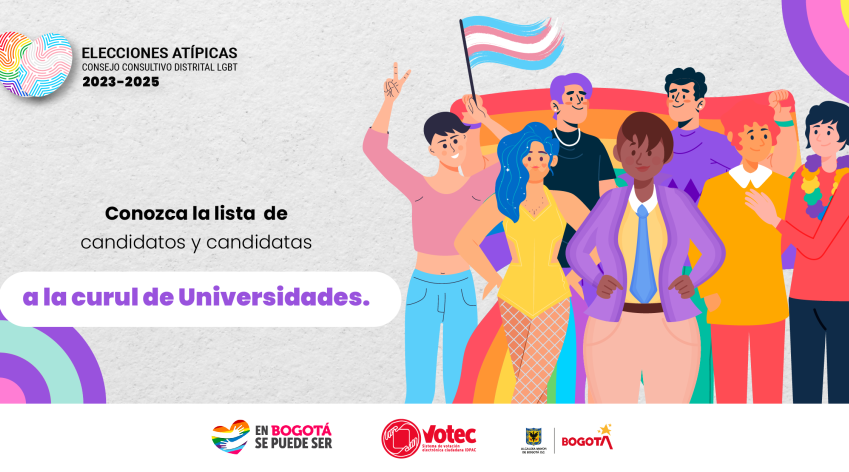 Conozca a las y los candidatos de la curul Universidades  Elecciones Atípicas al Consejo Consultivo Distrital LGBT  2023 – 2025