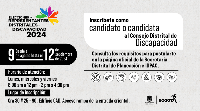 elección de representantes al Consejo Distrital de Discapacidad 2024