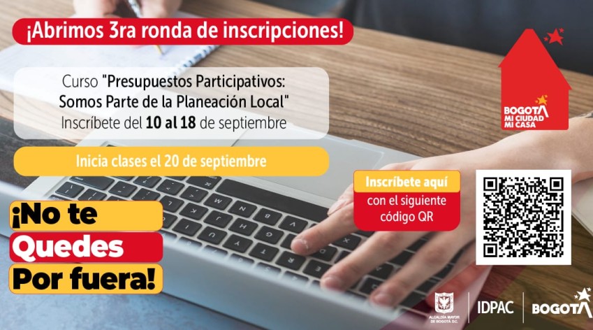 tercera ronda de inscripciones para el curso Presupuestos Participativos