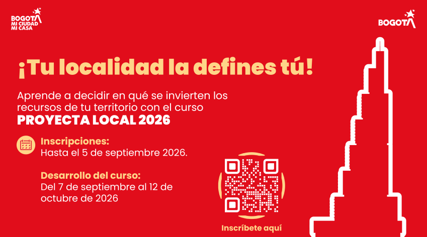 Pieza del IDPAC "¡Tu localidad la defines tú!" que invita al curso Proyecta Local 2026, con inscripciones hasta el 5 de septiembre y desarrollo del 7 de septiembre al 12 de octubre de 2026.