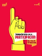 Cartel vertical de la Semana Distrital de la Participación en Bogotá, que se realizará del 17 al 24 de octubre de 2026.